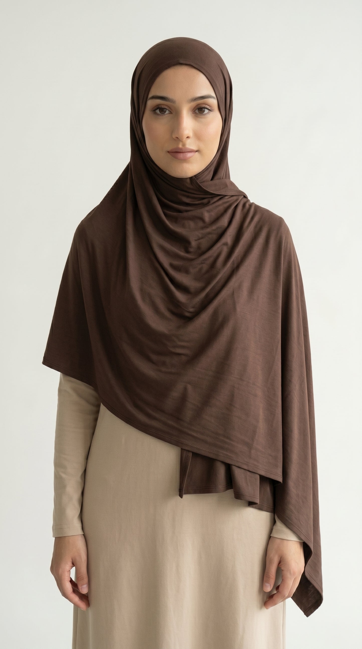 Hijab Jersey Bamboo - Cacao — vue 1
