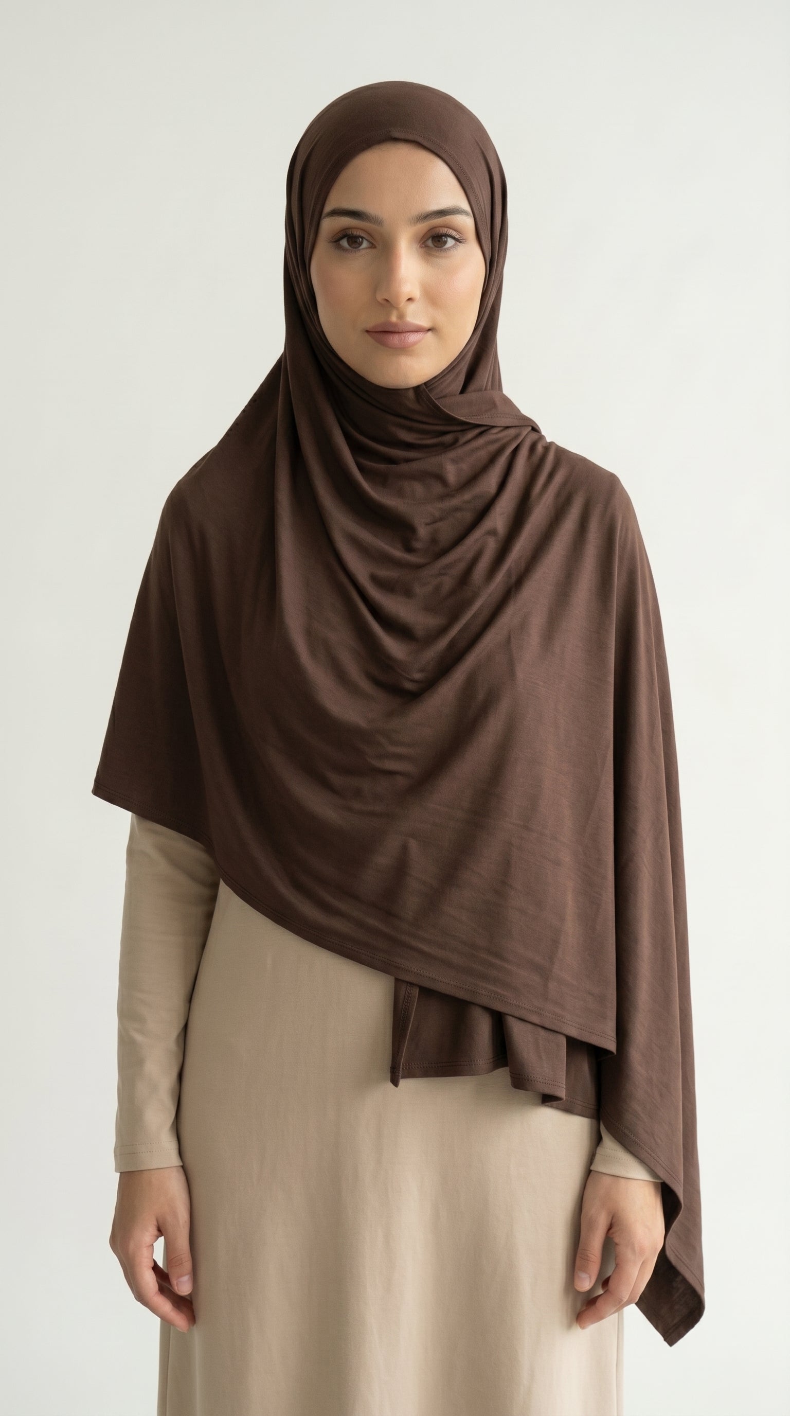 Hijab Jersey Bamboo - Cacao — vue 1