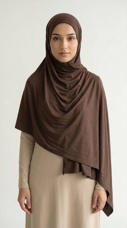 Hijab Jersey Bamboo - Cacao — vue 1