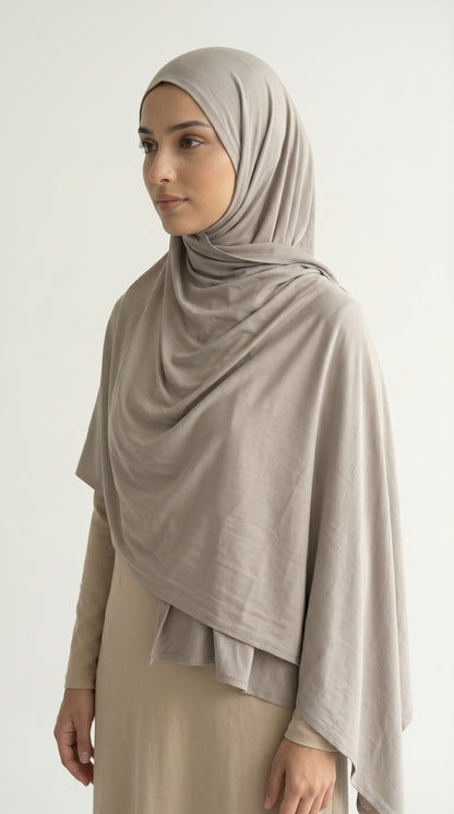 Hijab Jersey Bamboo - Taupe — vue 2