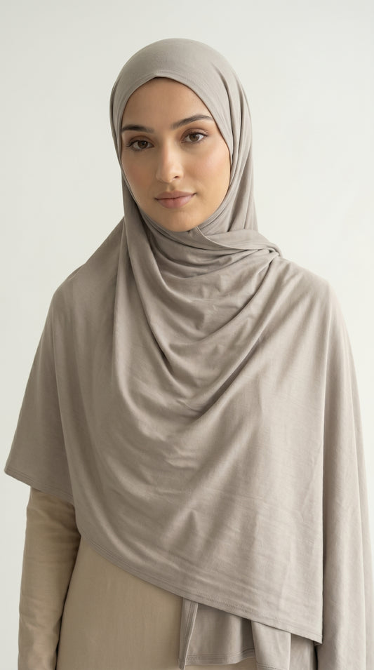 Hijab Jersey Bamboo - Taupe — vue 3