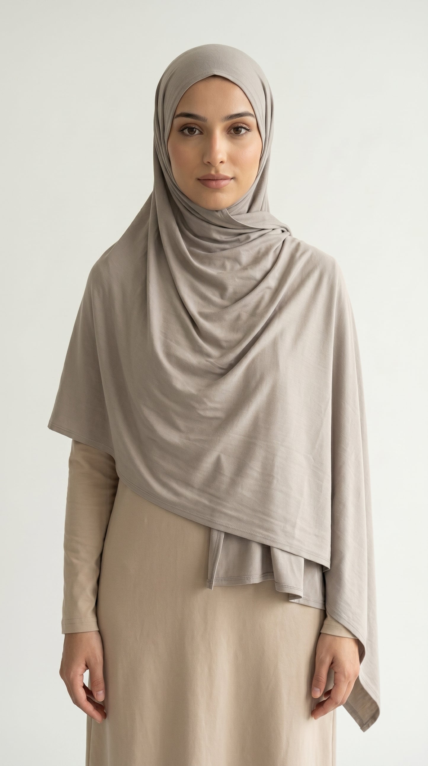 Hijab Jersey Bamboo - Taupe — vue 4