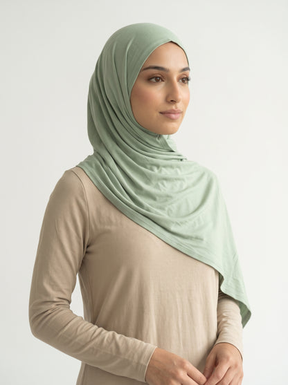 Hijab Jersey Bamboo Sauge, vue 3 sur 4