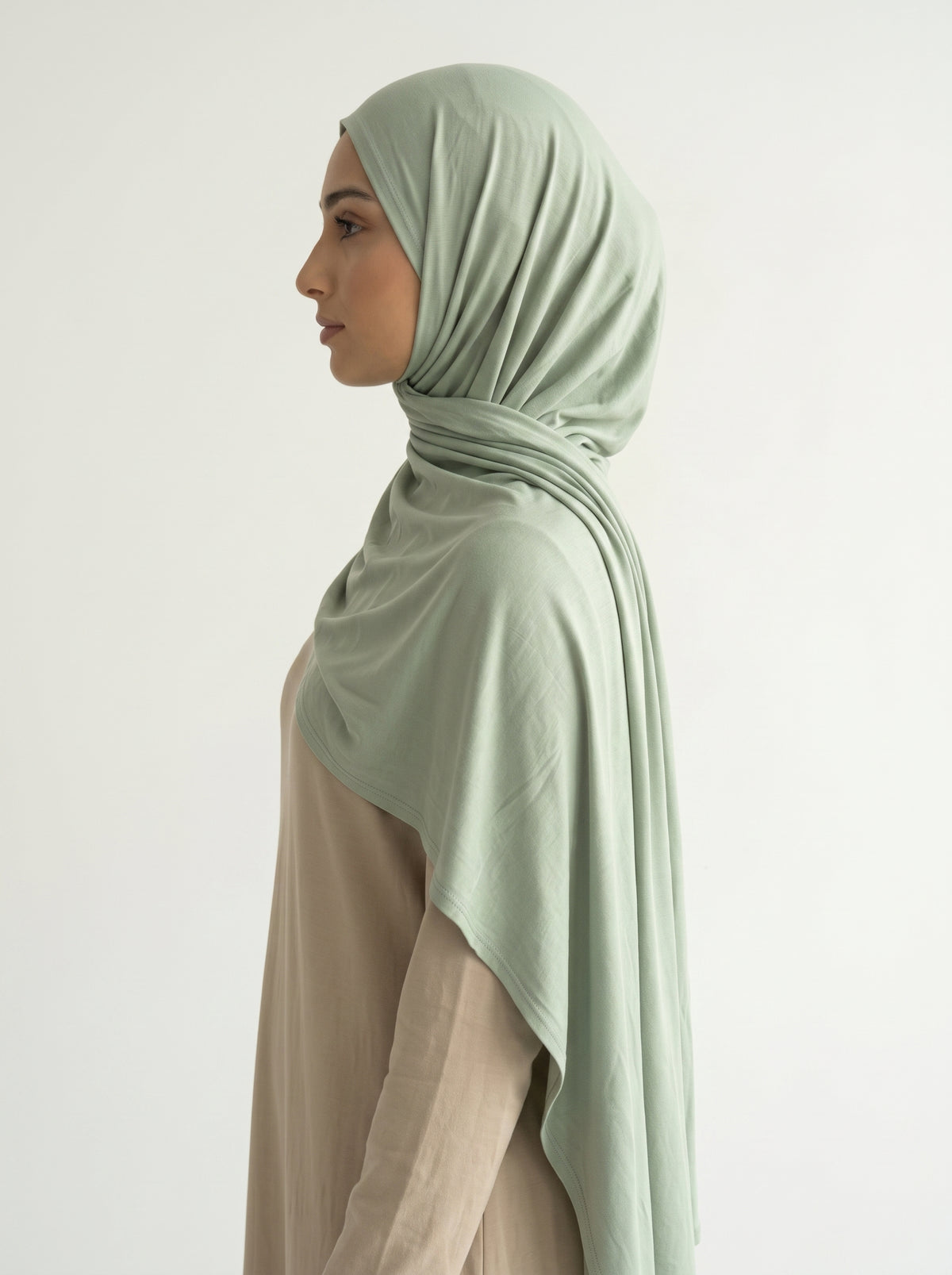 Hijab Jersey Bamboo Sauge, vue 2 sur 4