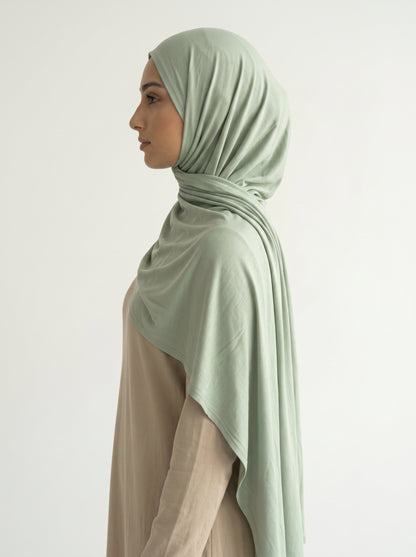 Hijab Jersey Bamboo Sauge, vue 2 sur 4