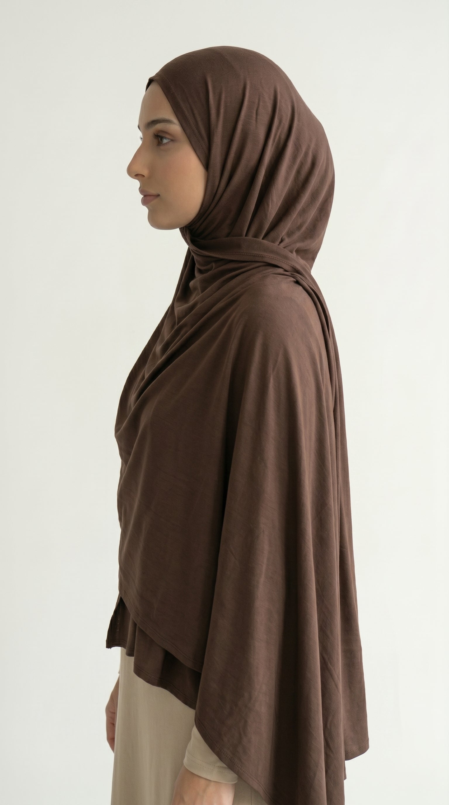 Hijab Jersey Bamboo - Cacao — vue 2