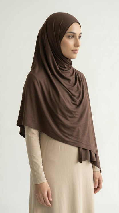Hijab Jersey Bamboo - Cacao — vue 3