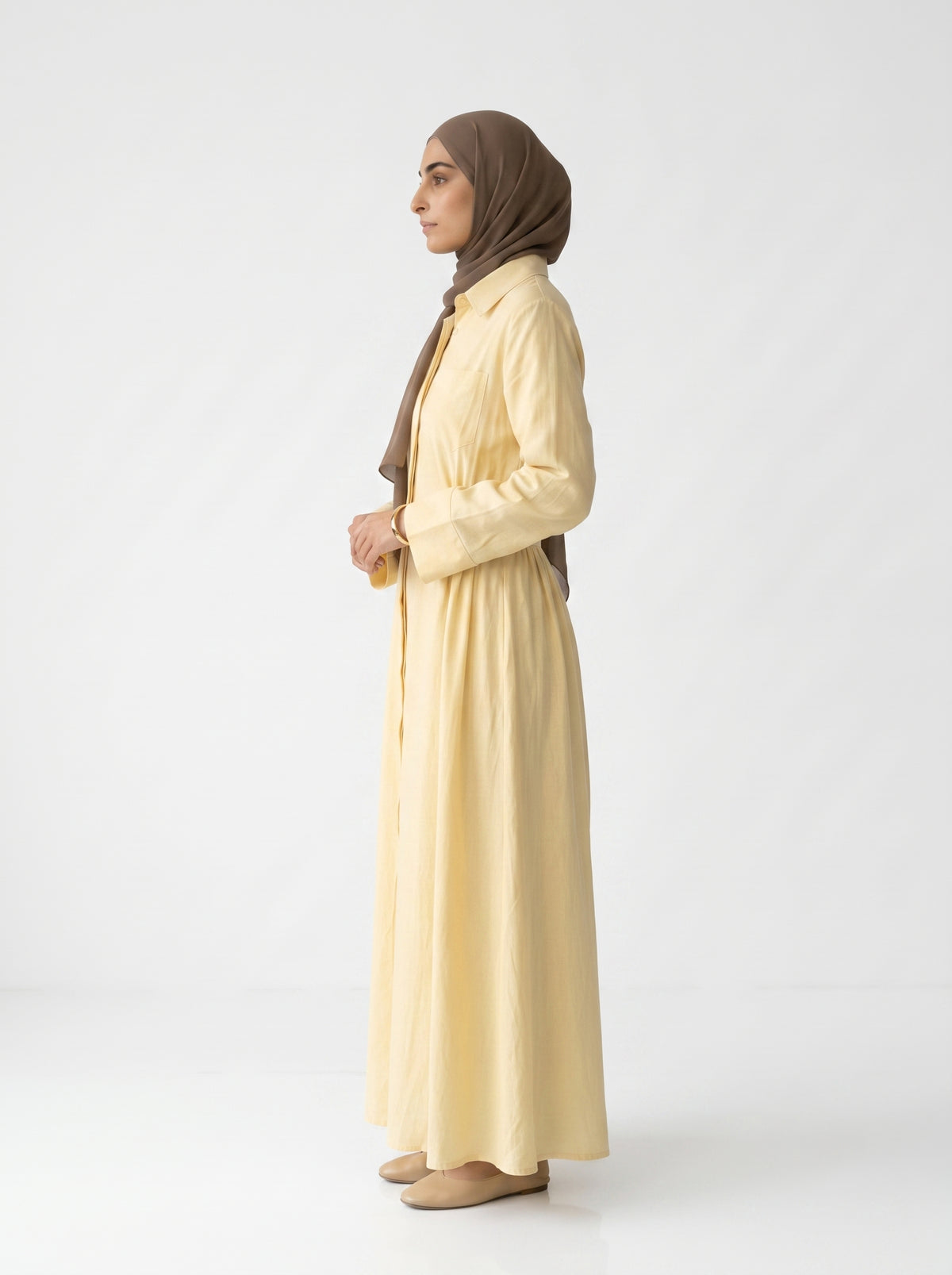 Robe Daisy Jaune Pastel, vue 3 sur 4
