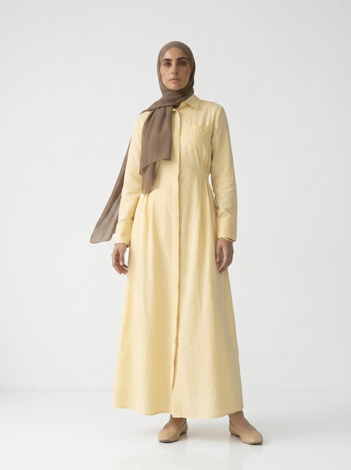 Robe Daisy Jaune Pastel, Nylon, Rayon, AÏKARA Paris