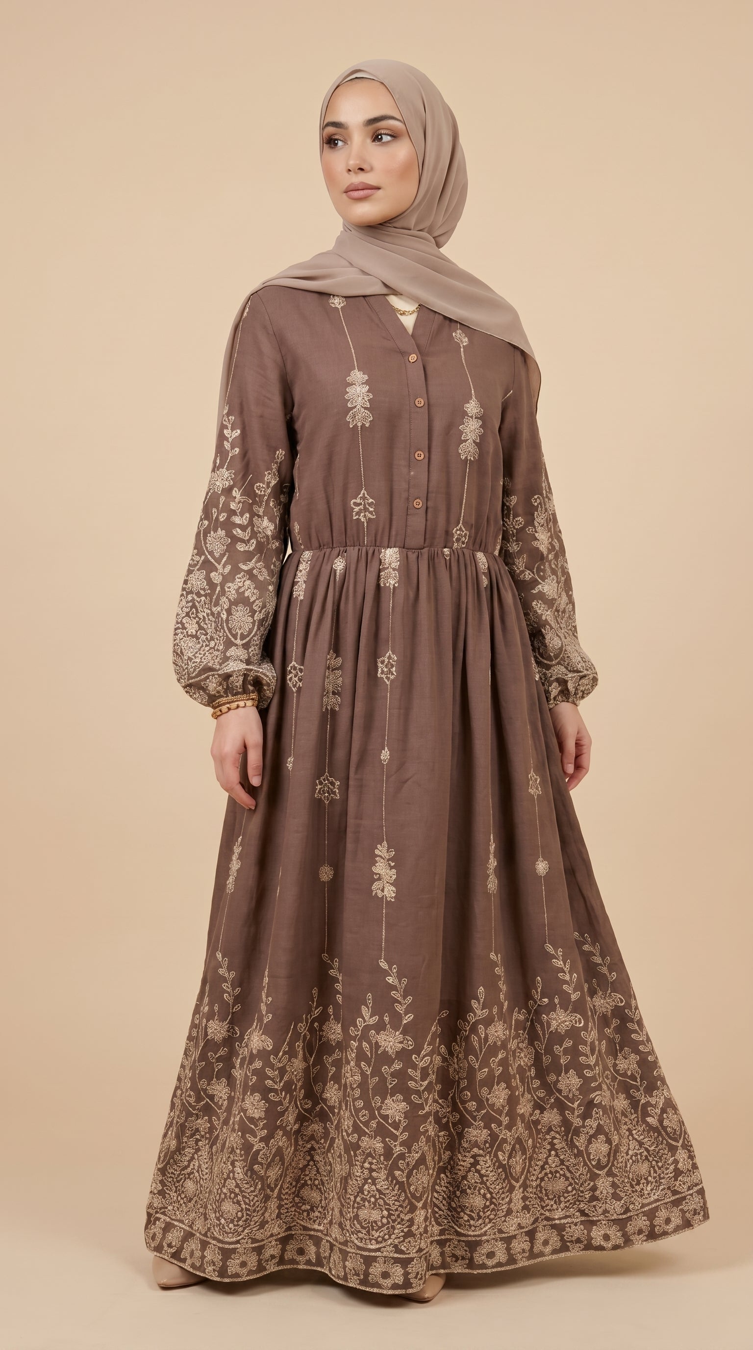 Robe Jasmine Cacao — AÏKARA Paris