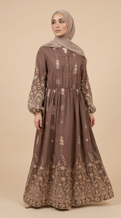 Robe Jasmine Cacao — AÏKARA Paris