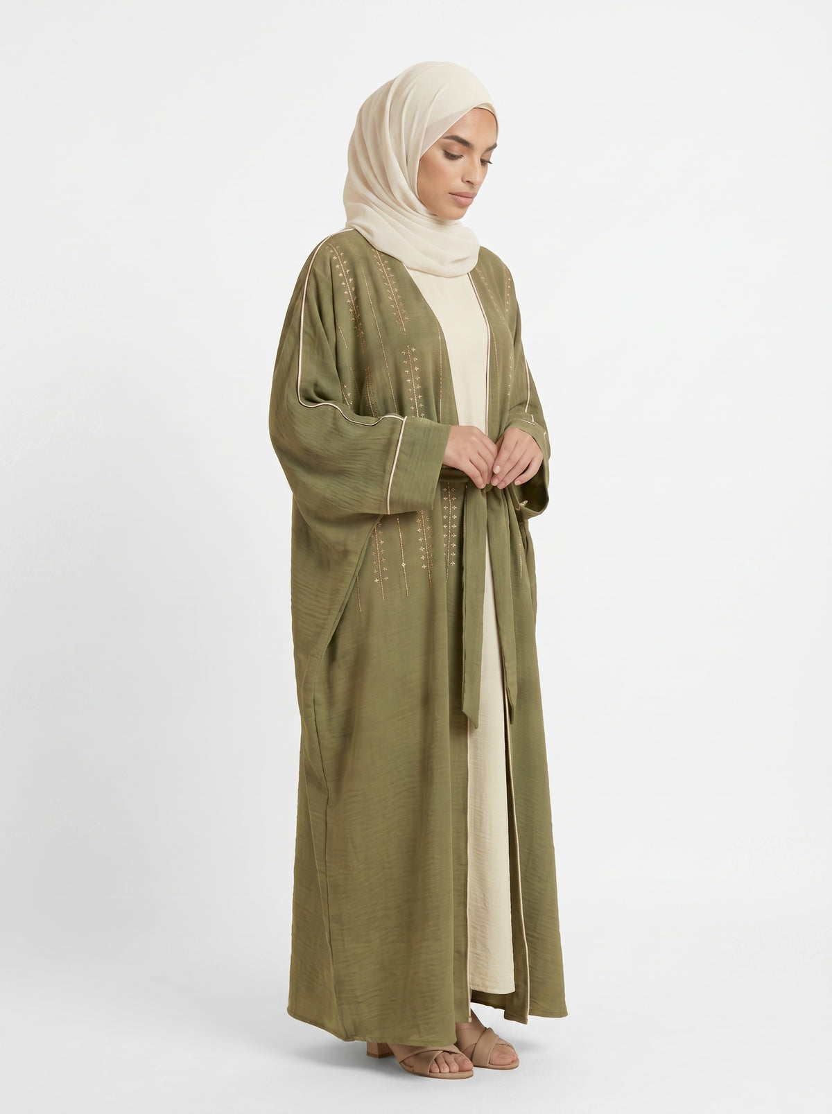 Abaya Weave Olive, vue 2 sur 4