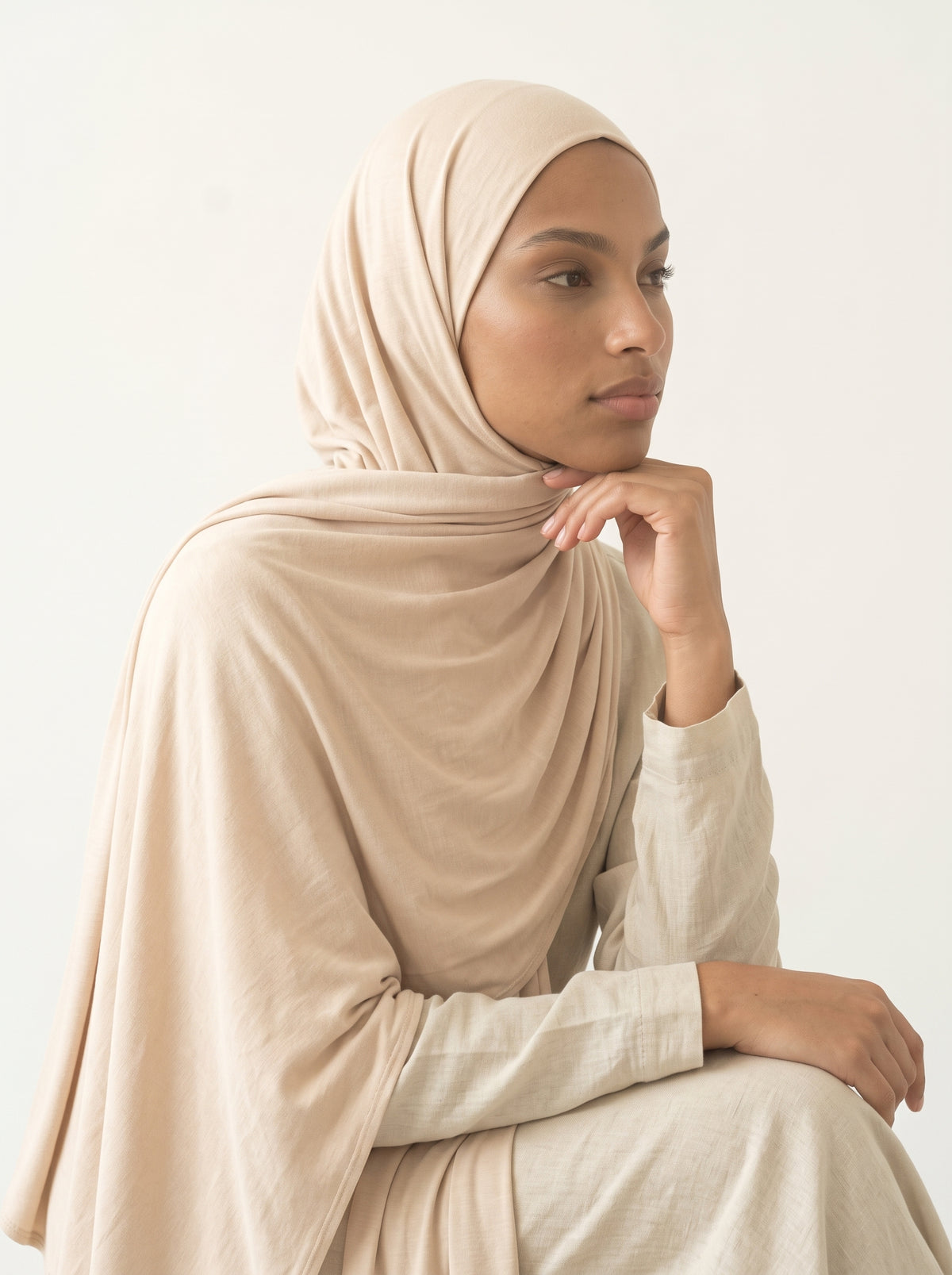 Hijab Air Soft Beige Crème, vue 2 sur 4