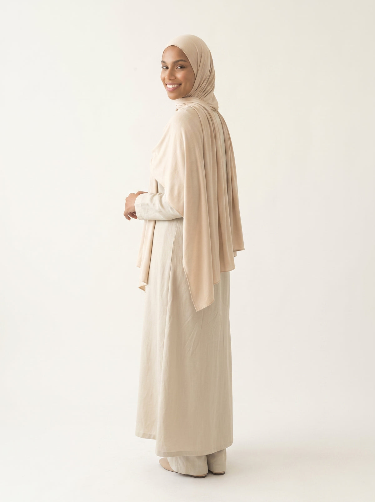 Hijab Air Soft Beige Crème, vue 3 sur 4