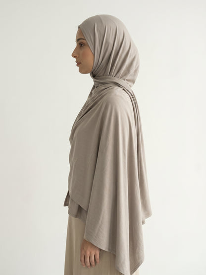 Hijab Jersey Bamboo Taupe, vue 3 sur 4