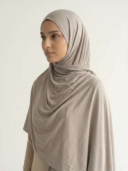 Hijab Jersey Bamboo Taupe, vue 2 sur 4